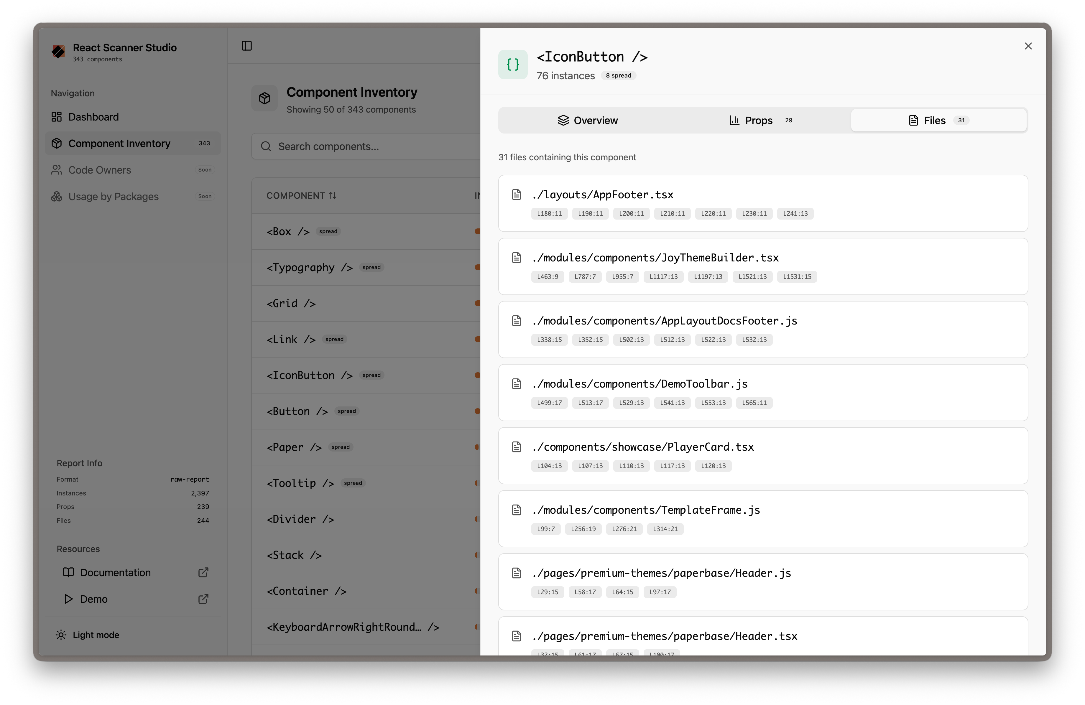 Component File Location Light